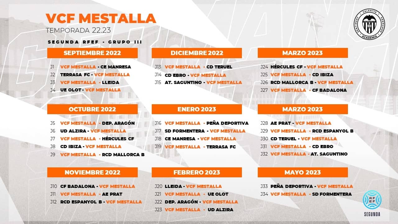 Calendario valencia club de fútbol