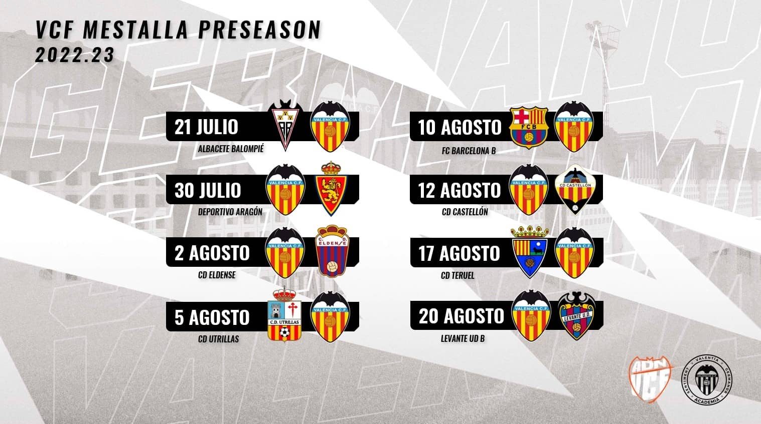 Calendario partidos valencia cf