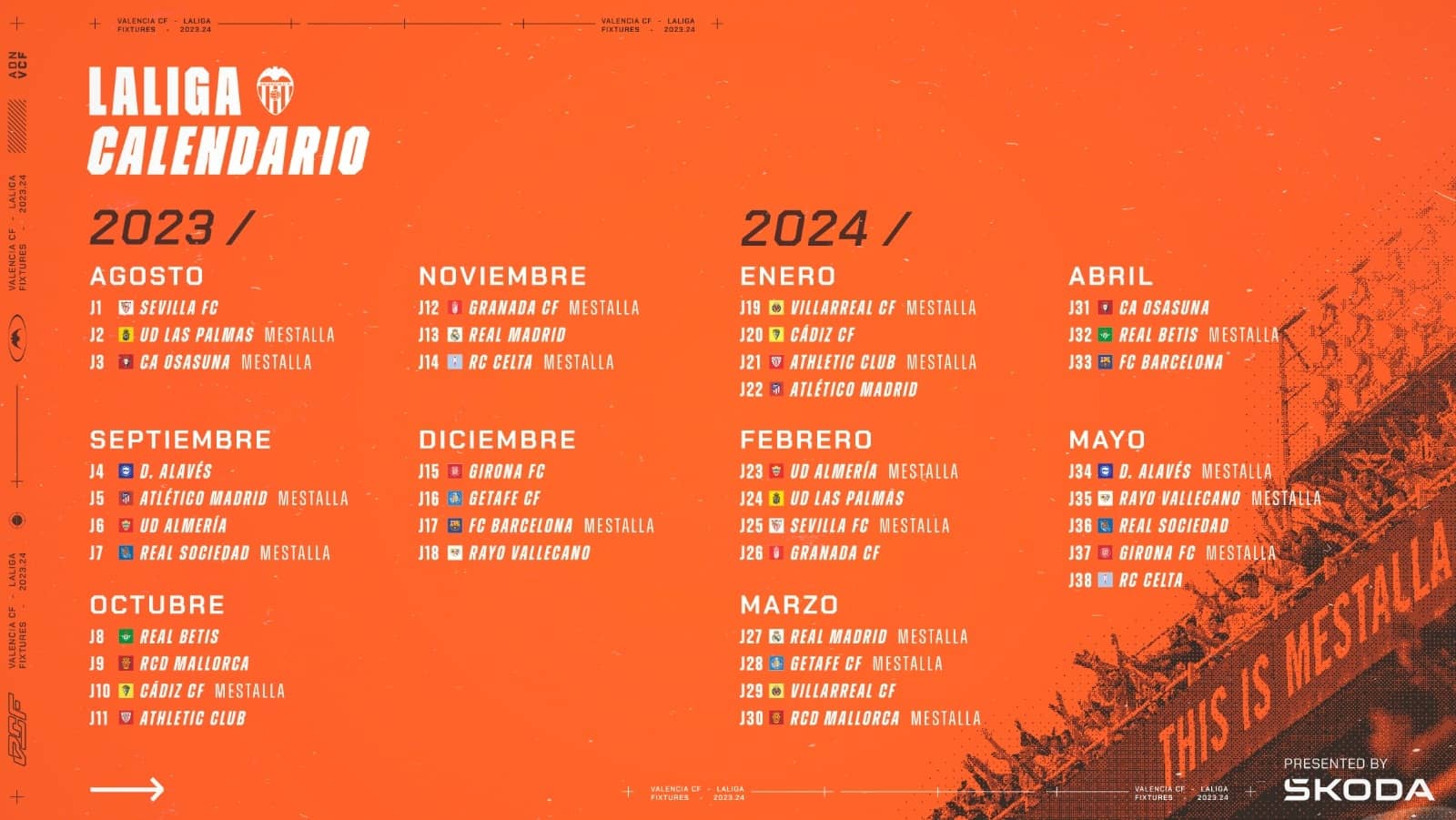 Calendario liga valencia 2022 23