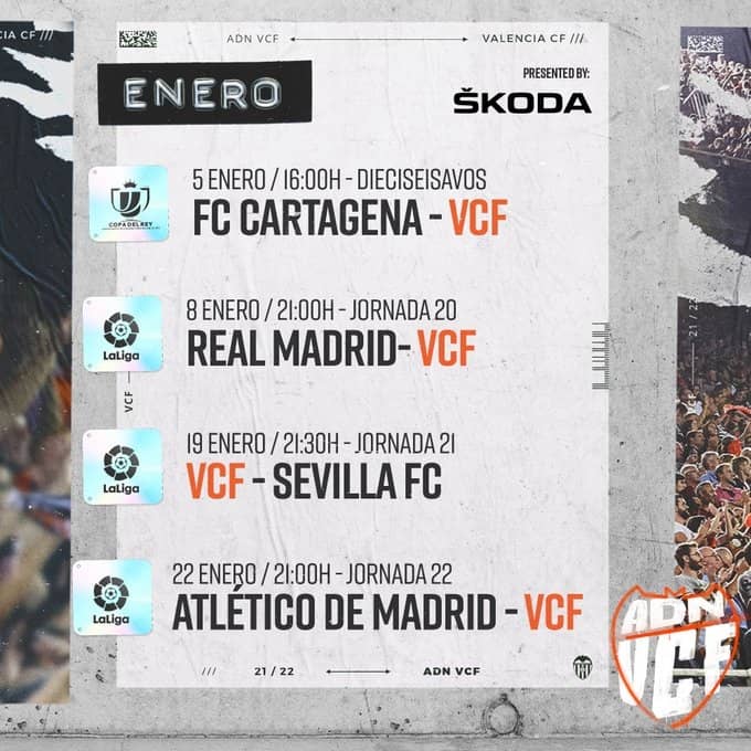 Próximos partidos del valencia