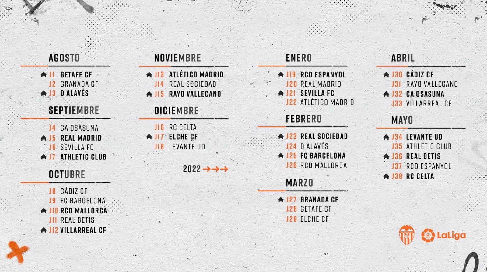 Calendario partidos valencia cf