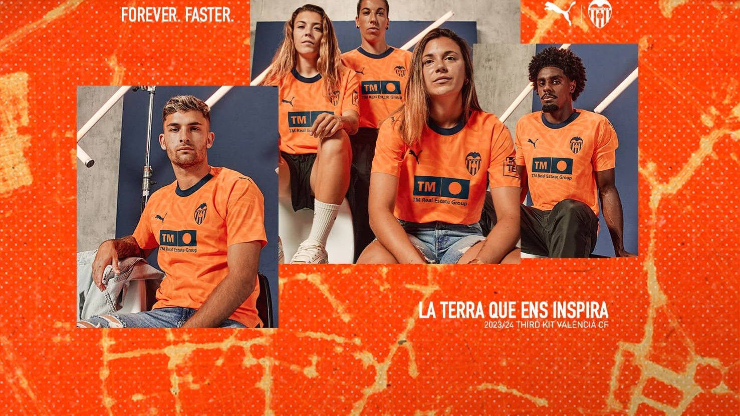 Tercera camiseta del Valencia CF: el plano de la ciudad se tiñe de naranja